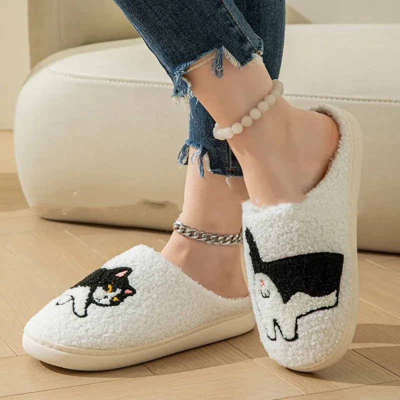 Cartoon Cotton Slippers For Women Men Indoor Outdoor Slippers