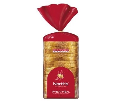 BREAD TOAST WHEATMEAL/WHOLEMEAL 600GM (NORTHS 670) [FZN]