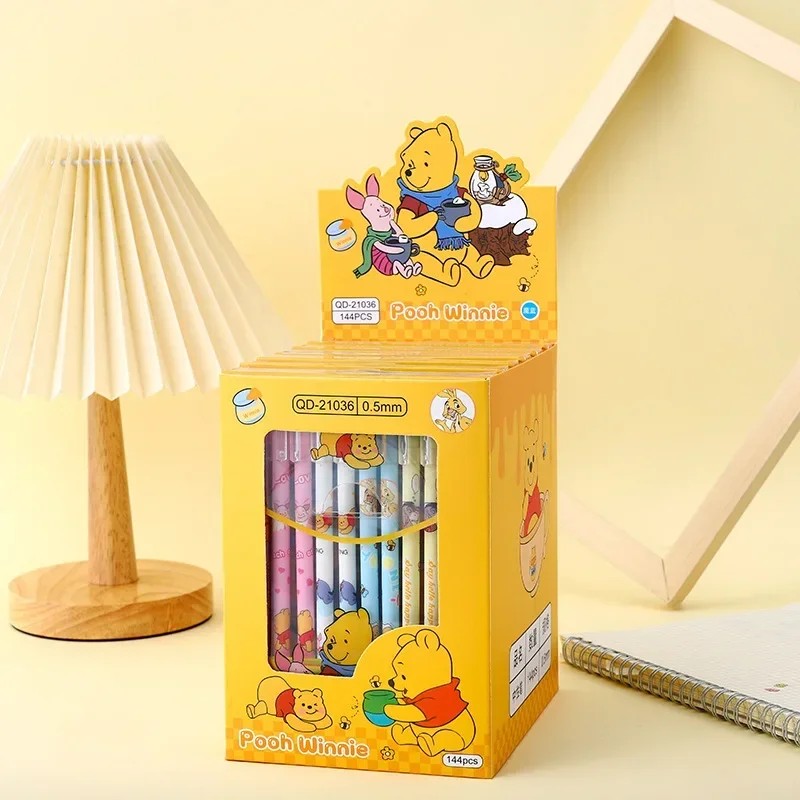 Disney 12pcs Gel Pen Cartoon Mickey Minnie Shape  Children's Prize 0.5mm Black Pen for Office Supplies and Student Stationery