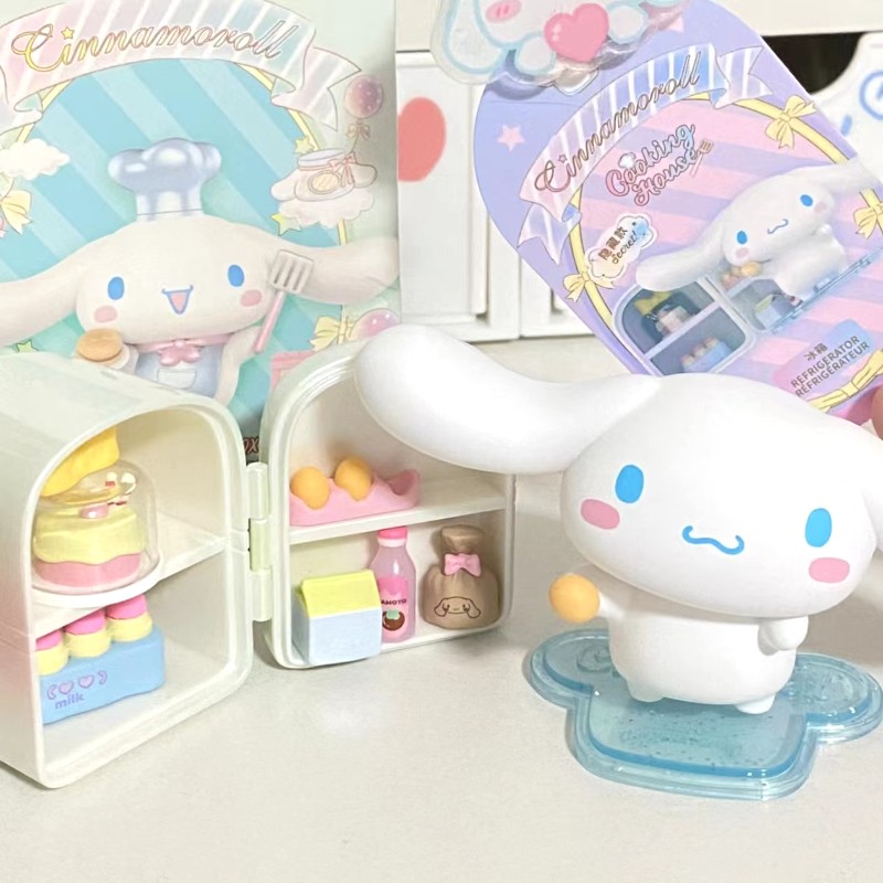6 Boxes Cinnamoroll Cooking Blind Box  MINISO Sanrio Doll Model Decorative Ornaments for Children Toys, Birthday Gifts, Kawaii Trendy Animation