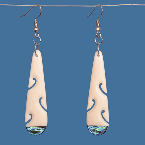 Bone Drop earring with Pua tip