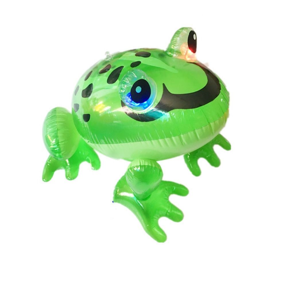 Glowing Green Inflatable Frog Toy - Light-Up Festival and Birthday Party Decor