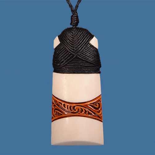 Bone Stained Toki Pendant - Medium