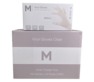 GLOVES VINYL POWDER FREE CLEARSMALL 100s/PKT(MATT)