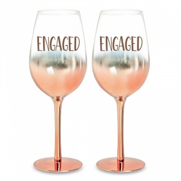 Engagement Rose Gold Ombre Wine Set 430ml