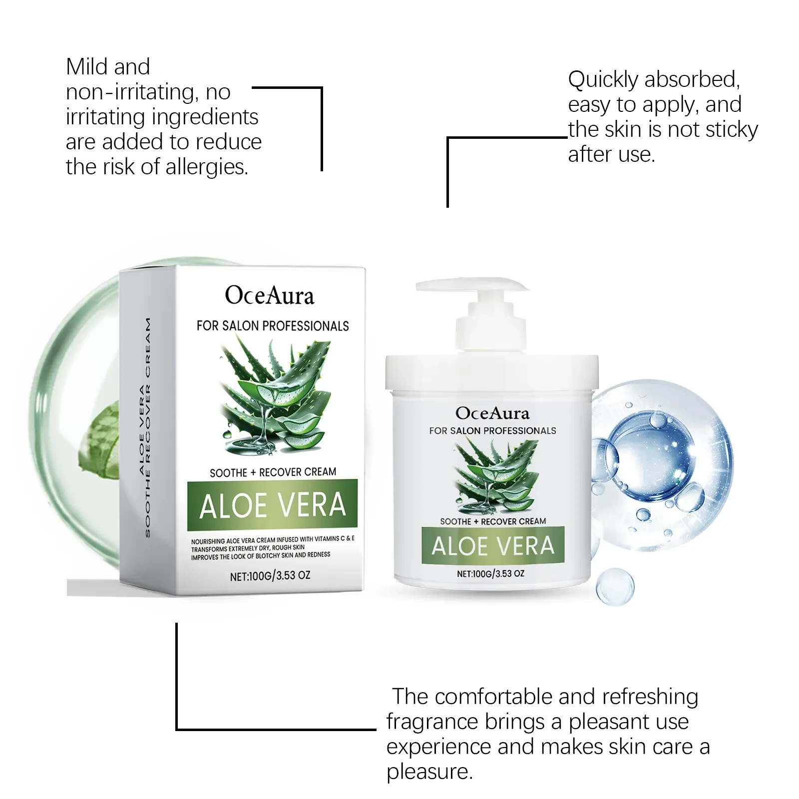 Aloe Repair Moisturizing Cream Soothing After Sun Exposure