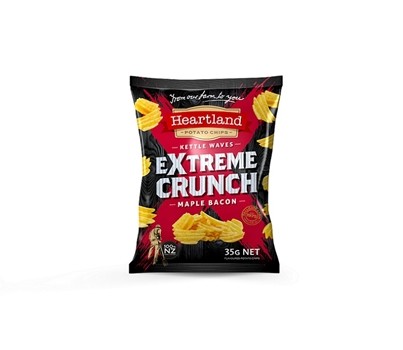 CHIPS MAPLE BACON XTREME CRUNCH 35GM 24s (HEARTLAND)