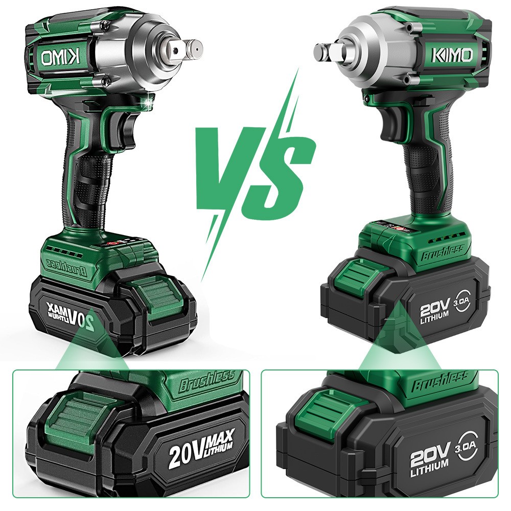 Cordless Impact Wrench, 3000 RPM & Max Torque 350 ft-lbs (475N.m), 1/2 Impact Gun with 3.0Ah Li-ion Battery, 7 Drive Impact Sockets, 1/2 Impact Driver