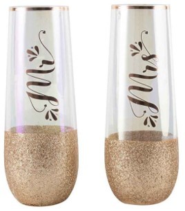 MR MRS GLITTERATTI STEMLESS CHAMPAGNE 2PK