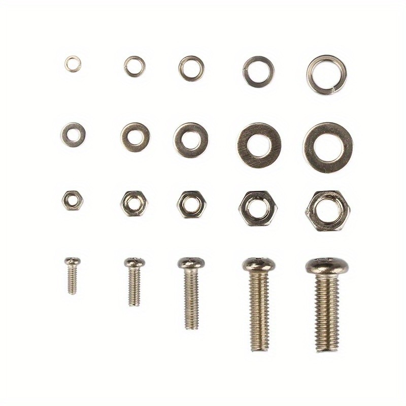 320pcs Stainless Steel SS304 Screws Assortment Kit, An Head Screws Nuts Bolts M2 M2.5 M3 M4 M5 Metric Nut and Bolt Set