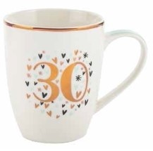 **30TH PASTEL HEART BULLET MUG 12OZ