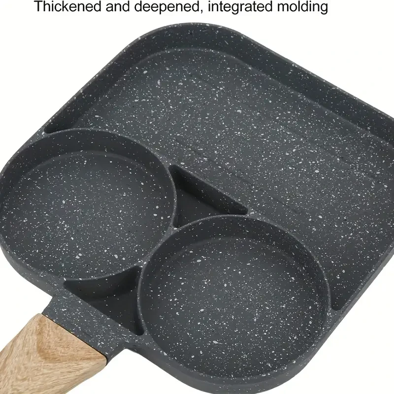 4-Hole Nonstick Egg Frying Pan - Omelette and Pancake Pan for Breakfast, Burgers, Bacon, and Steak