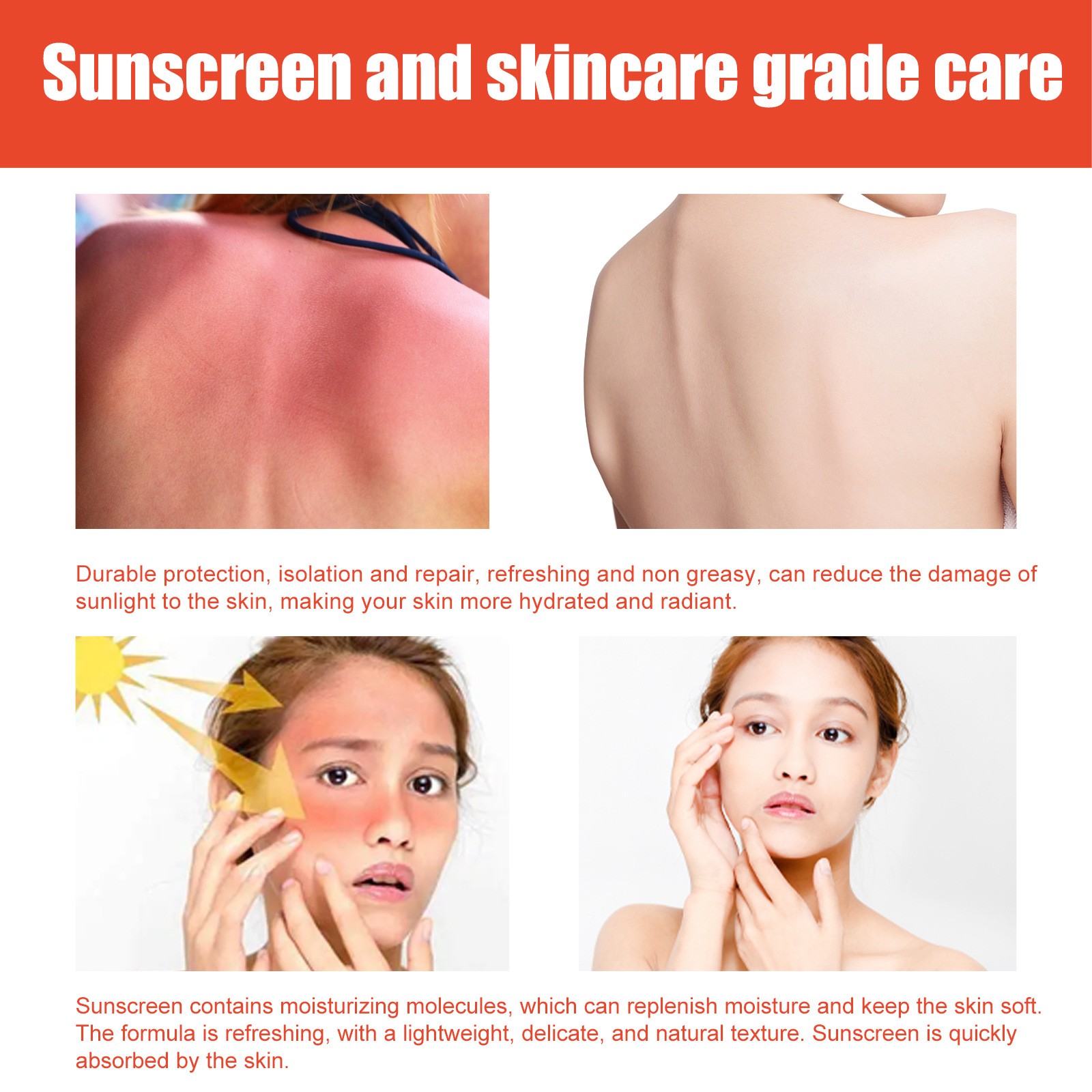 Summer Outdoor Isolation Protection UV Refreshing Light Moisturizing Not Oily