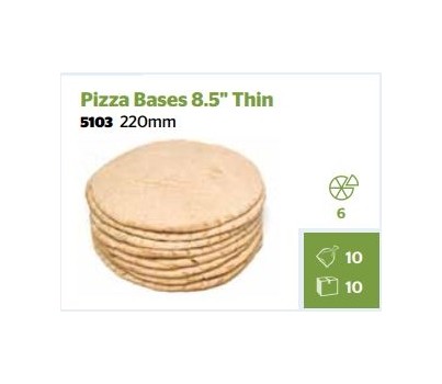 PIZZA BASES THIN 8.5" 220MM 10s ROUND (GIANNIS 5103) [FZN]