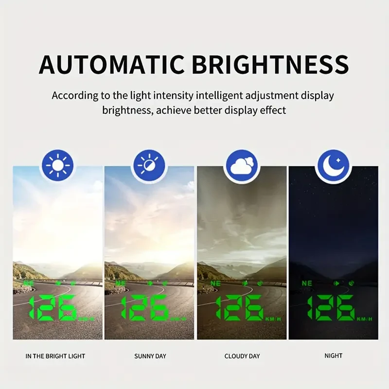 KWHUD HD Head-Up Display Car Speedometer - Universal Fit, Compass & Over-speed Alerts