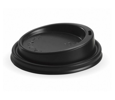 LIDS PS 90MM BLACK LARGE FIT 8-20OZ CUPS 50s/SLV (BIOPAK)
