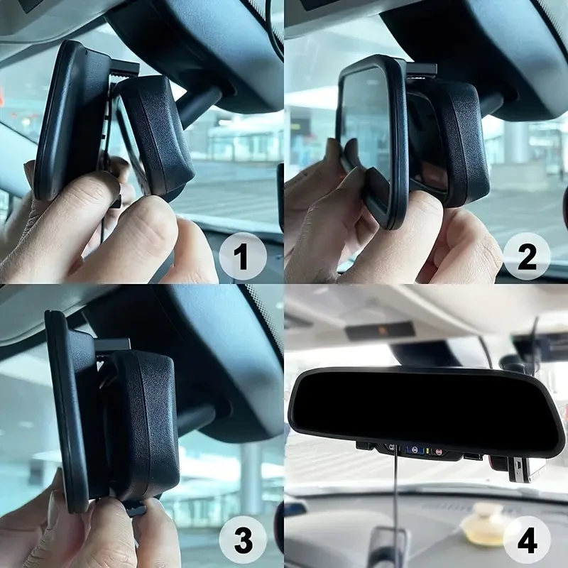 10.92cm Backup Camera Mirror with 7 LED Night Vision - Rear View Reverse Monitor Parking Kit