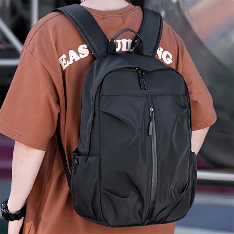 PU Backpack Fashion Large Capacity Men's Casual Backpack Commuter Trend Backpack Student School Bag