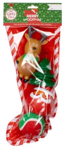 DOG TOY STOCKING - REINDEER