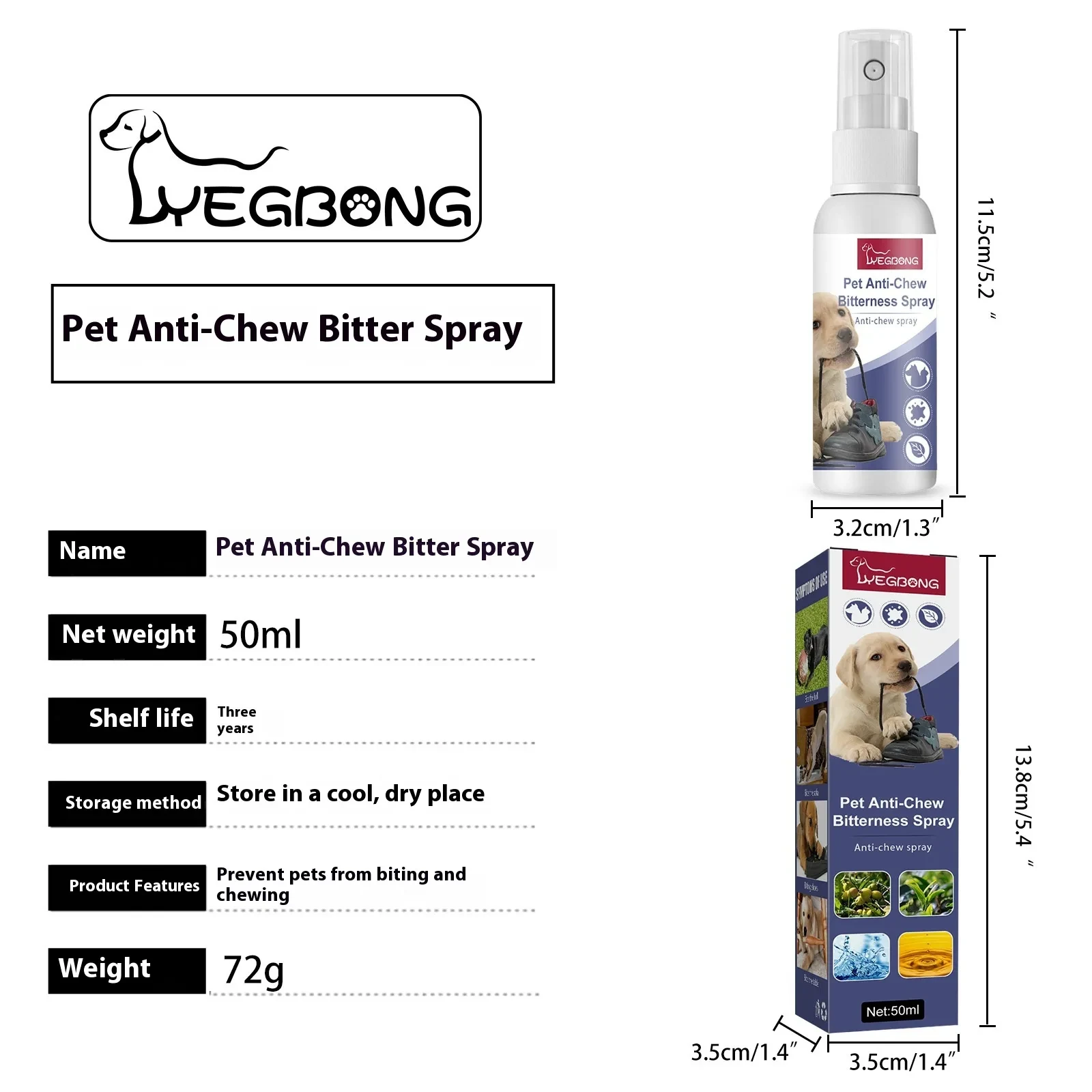 Pet Bitter Anti-bite Spray Dog Scratching Sofa Indoor Long-lasting Eviction