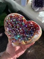 Angel Aura Heart Shaped Rainbow Crystal Cluster