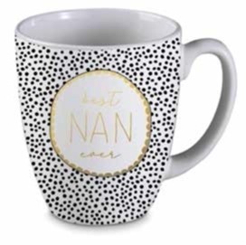 **BEST NAN EVER BLACK DOT MUG 11OZ