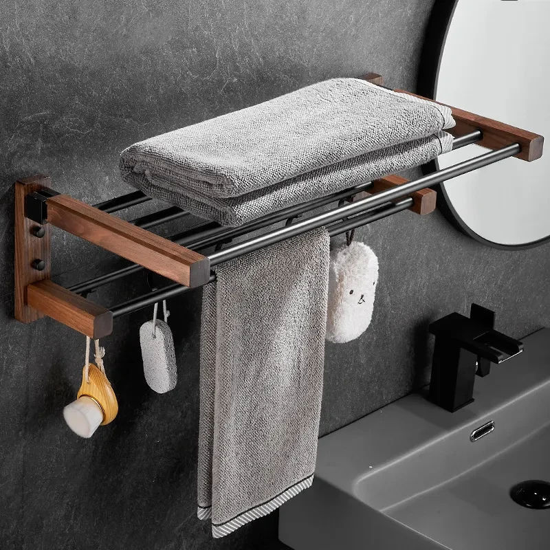 Wooden Corner Shelf for Bathroo