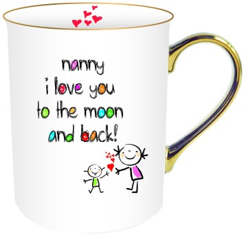 NANNY CRAYON MUG WITH GOLD HANDLE 360ML