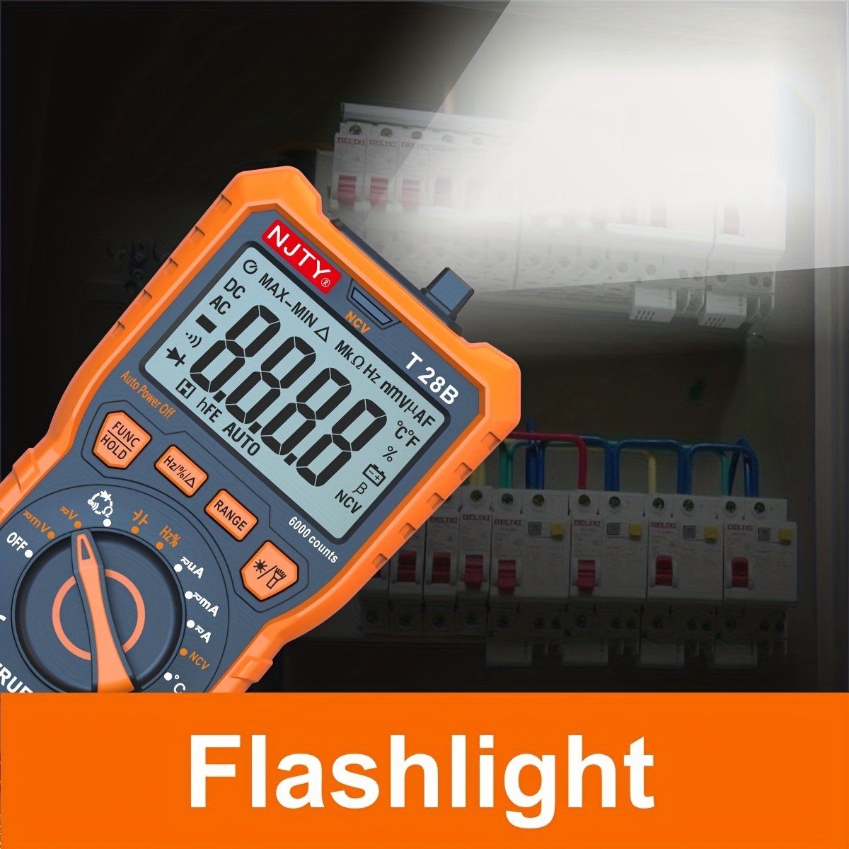 TRMS Digital Multimeter - Measures Voltage, Current, Resistance, Diodes, Continuity, Duty-Cycle, Capacitance, and Temperature - Ideal for Automotive Use