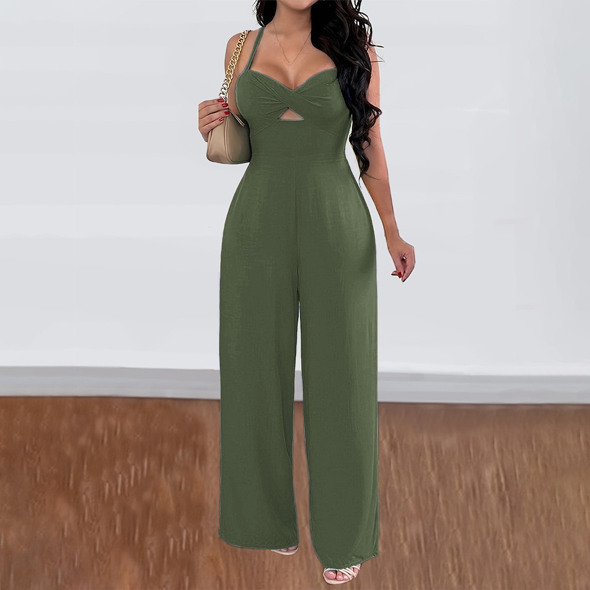 Red Backless Jumpsuit