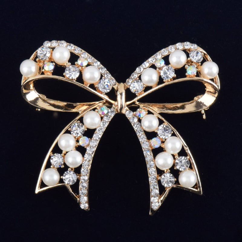 Hot Selling Graceful Bow Pearl Brooch Women's Fashion All-match