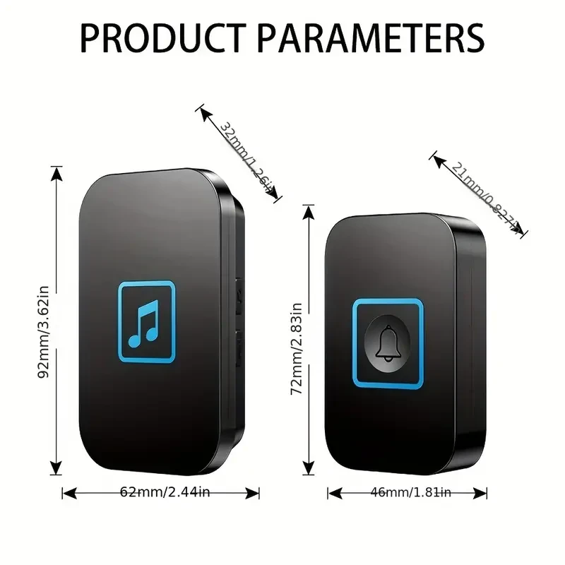 Wireless Home Doorbell Set - 304.8m Range, 60 Melodies, AU Plug