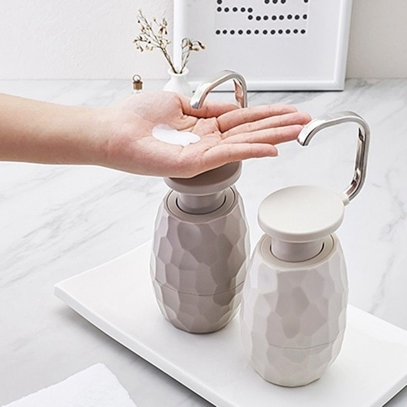 Empty bottle of facial cleanser