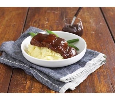 PORK RIBS SAUCEY BBQ 110GM 34s (LEADER 1040010) [FZN]