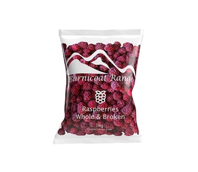 RASPBERRIES WHOLE&BROKEN 1KG (BARNICOAT RASP003)[FZN]