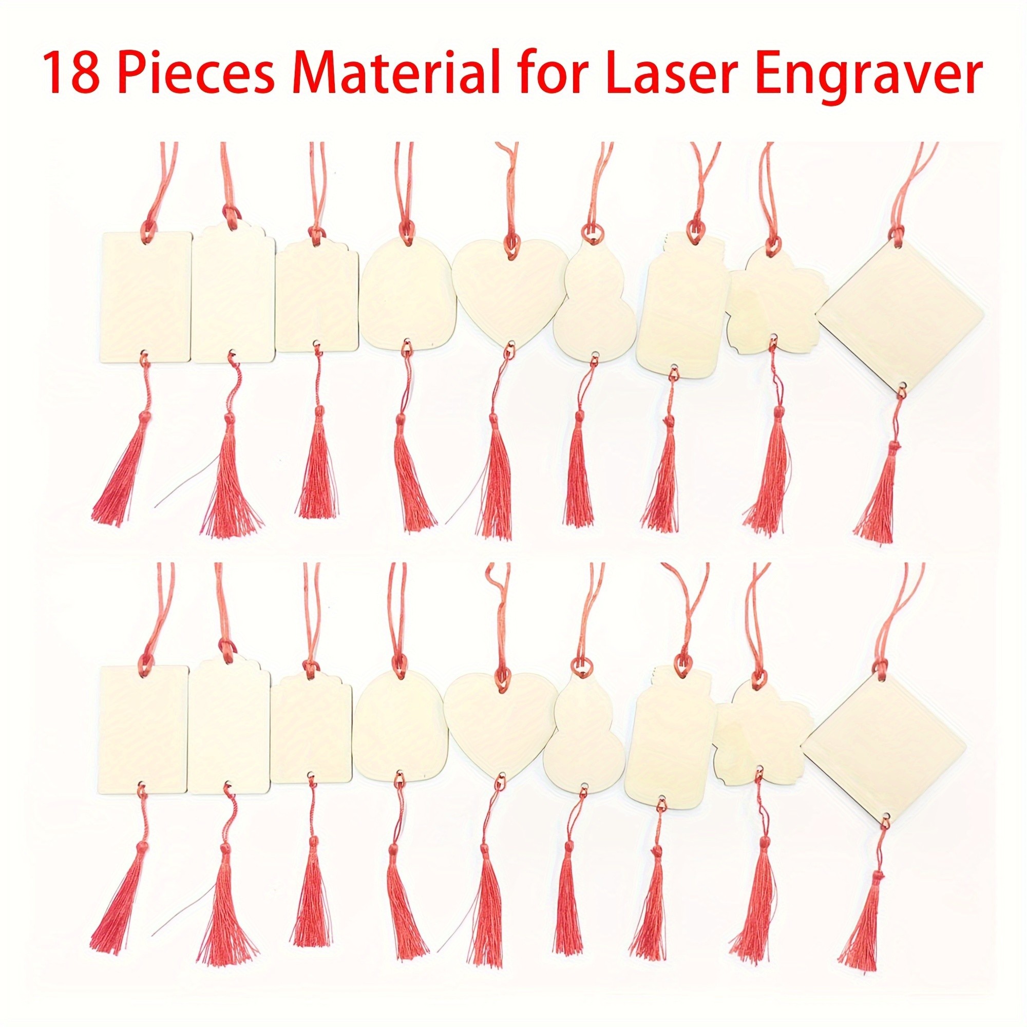 EasyThreed Laser Engraver 18pcs Wood Craft Set  DIY Decoration Materials, Perfect for Gifts & Projects
