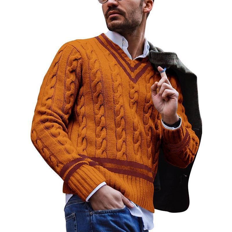 VividLine Men's V-Neck Fusion Sweater