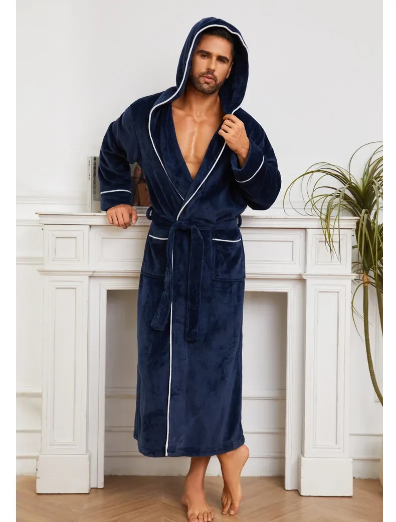 Fashion Men's Flannel Bathrobe Pajamas Women