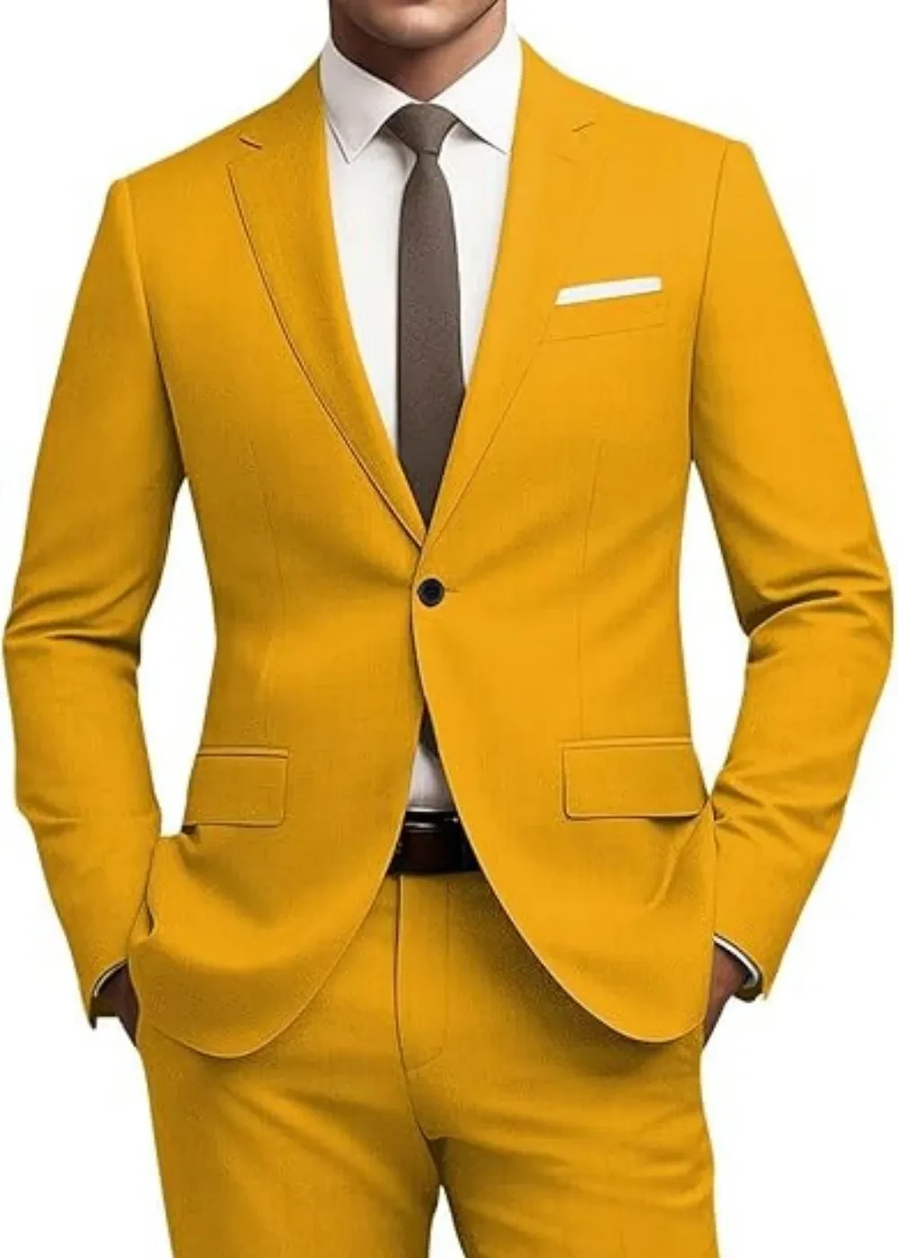 Men's Suit Slim Fit 2-piece Set, Casual Business Set