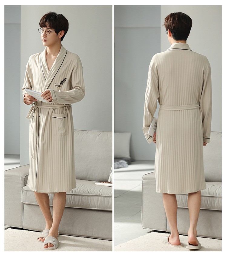 Pajamas Men's Spring And Autumn Cotton Long-sleeved Sleeping