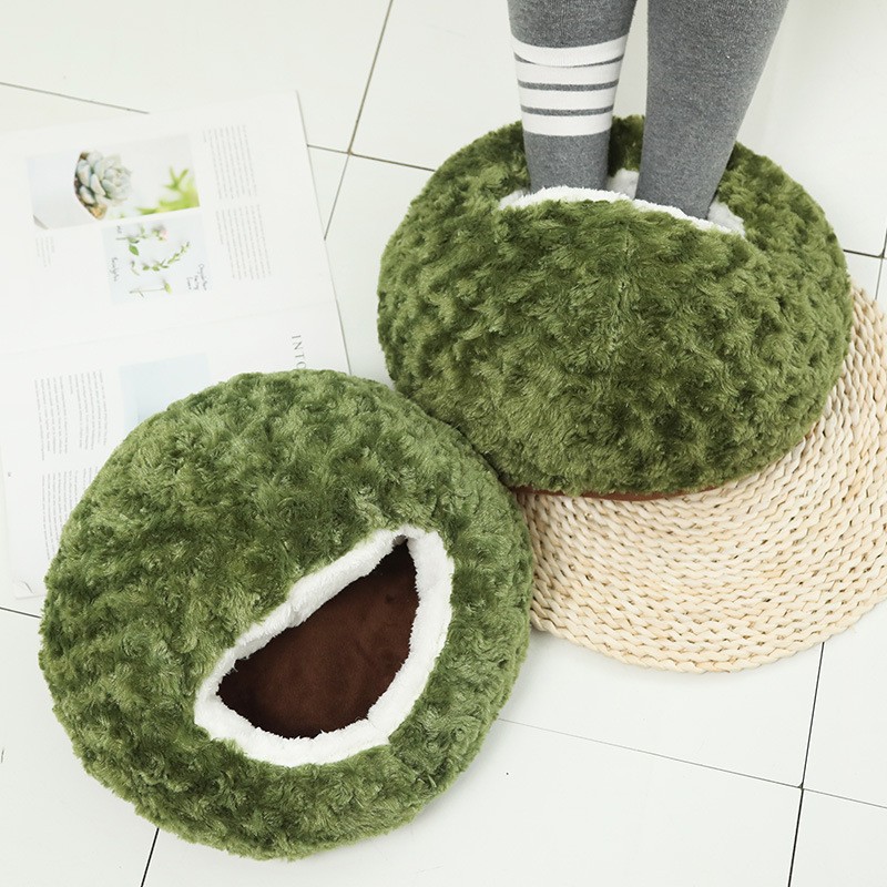 Lovely Seaweed Green Plush Warm Feet Cover Big Shoes