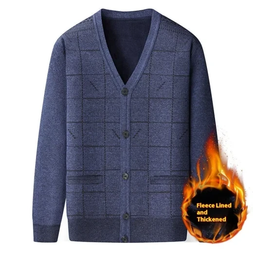 Middle-aged And Elderly Men's Sweater Cardigan Autumn And Winter Dad Wear