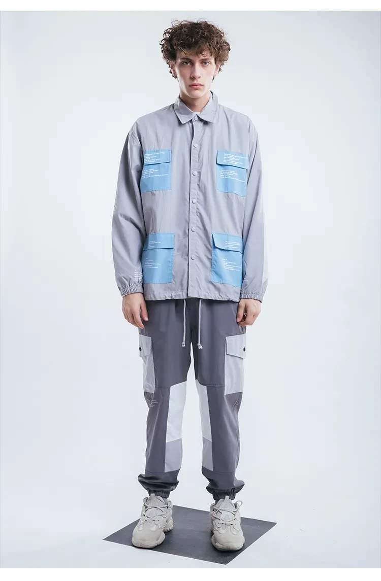 Men'S Autumn And Winter Single-Breasted Waterproof And Windproof Men'S High Street Multi-Pocket Shirt