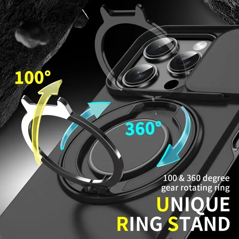 360 Rotating Ring Bracket/Magnetic Car Bracket/Matte Texture Shockproof Mobile Phone Protective Case