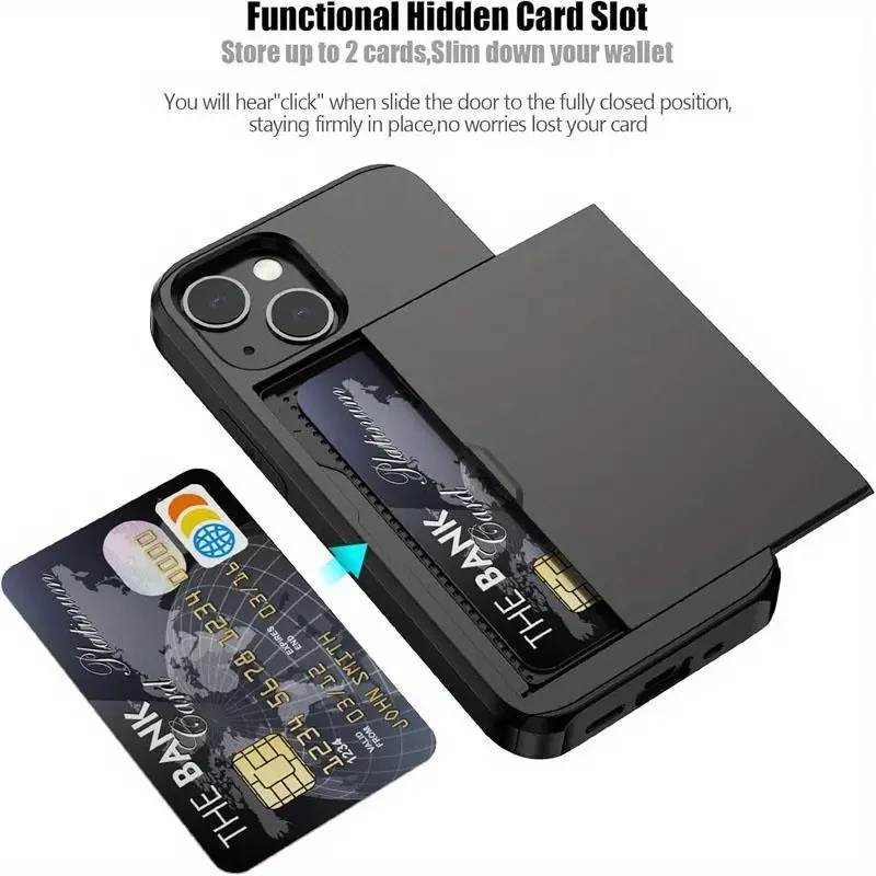 Shockproof Ultra-Thin PC Case | with Slide Slot for Wallet And Card Holder