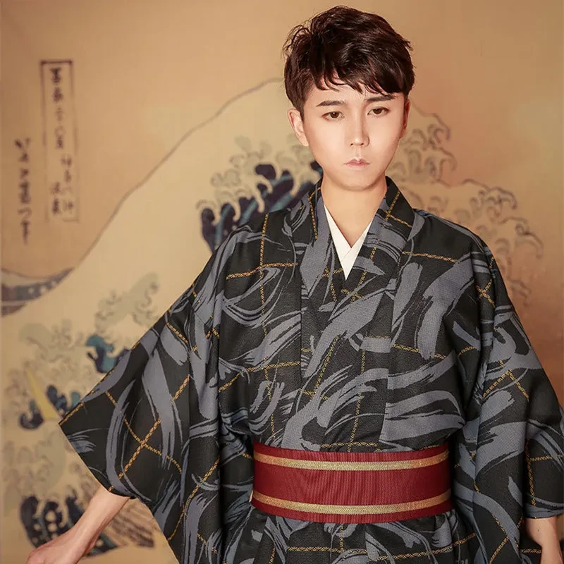 Japanese Style No Ironing Samurai Kimono Set