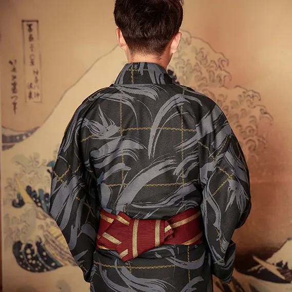 Japanese Style No Ironing Samurai Kimono Set