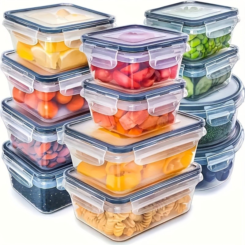 12pcs BPA-Free Leak-Proof Food Storage Set  Airtight Containers with Snap Lock, Microwave Safe, Ideal for Supermarket Use, Perfect for Eid Al-Adha Mubarak