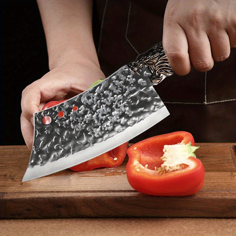 7-Piece Handmade Forged Knife Professional Kitchen Chef Knife Set  Stainless Steel Chef Knife, Utility Knife, Boning Knife, Cutting Knife, Fish Knife, Butcher Knife, Kitchen Scissors