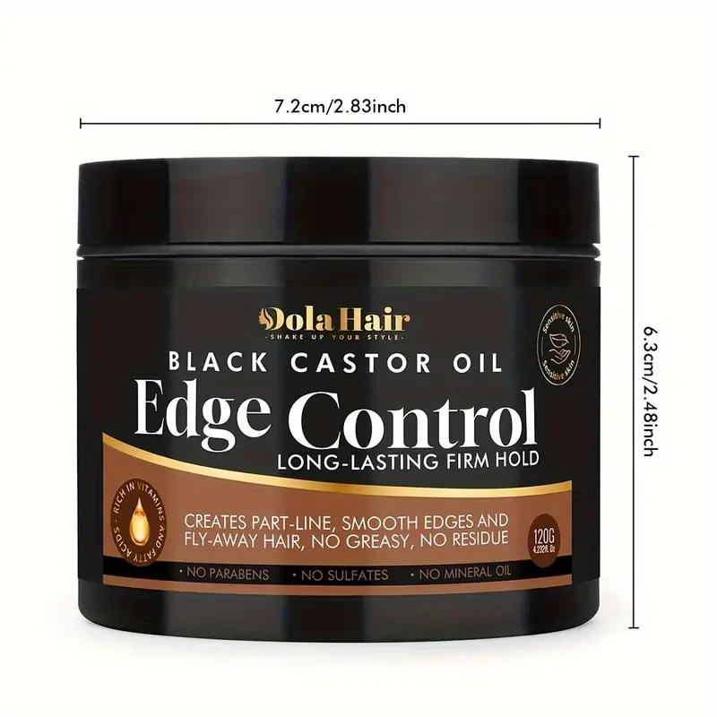 Edge Control with Black Castor Oil Extra Hold Braid, Loc, Twist Gel